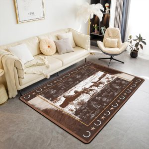 Horse Pattern Area Rug 3x5 for Bedroom Living Room, Decorative Carpet for Boys Teens Indoor Floor Decor